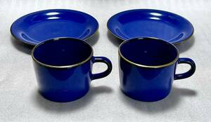 美濃焼 カップ ソーサー 2客 コーヒーカップ 皿 ブルー 金彩 青 カップ ペア 食器 