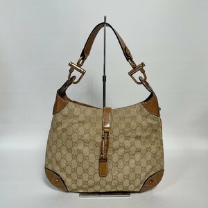 2311-126-5lGUCCI Gucci ручная сумочка парусина кожа Brown новый домкрат -GG парусина 