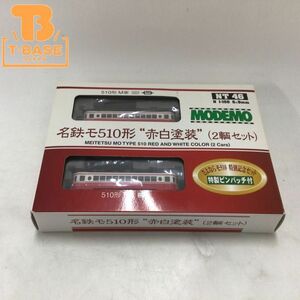 1円〜 動作確認済み MODEMO Nゲージ 28146 NT46 名鉄 モ510形 赤白塗装 2両セット さよならモ510 特別記念セット 特製ピンバッジ付