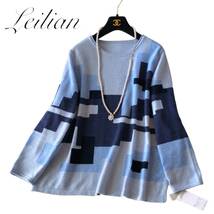 E04◆美品 レリアン Leilian プラスハウス 大きいサイズ 17+ XL-2XL前後 高級 カシミヤ 100％ ニット チュニック 身幅60cm 伸縮 ストレッチ_画像3