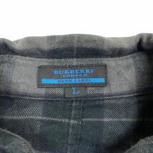 BURBERRY LONDON BLUE LABEL バーバリーロンドン ネルシャツ 長袖 ブラック バッファローチェック ノバチェック メンズ L メンズ_画像4