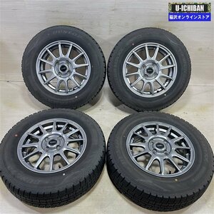 GB3 GB4 フリード 等 エアベルグ 5.5-14+50 4H100 ダンロップ　WM02 185/70R14 14インチ スタッドレス 4本セット 009k