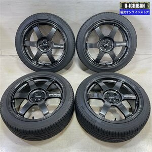 86 BR-Z 等 VOLK TE37 SAGA 7.5-17+44 5H100 2022年製 ミシュラン プライマシー 215/45R17 17インチ 4本セット 009