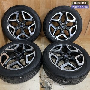 リム傷無し スバル XV GT 純正ホイール 18インチ 7J +55 5H 100 & ヨコハマ ジオランダーSUV G055E 225/55R18 95H 4本セット _#●004