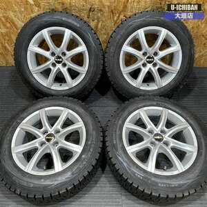 プジョー3008 215/60R16 ※ 205/60R16 ダンロップ WM01 スタッドレスタイヤ 16インチ ホイール 7J+25 4H108 002