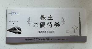 《送料込み》東武鉄道株主優待1冊2024年6月30日期限（東武動物公園 入園券,アトラクションパス500円割引券,東京スカイツリー3割引他）