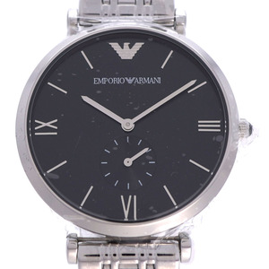  unused Emporio Armani quarts AR-1676 wristwatch stainless steel / black black face 0036 Emporio Armani men's 