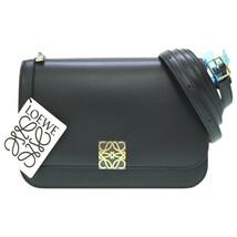 新品同様 ロエベ ゴヤバッグ ショルダーバッグ シルクカーフ ブラック 黒 ゴールド金具 0069 LOEWE_画像1