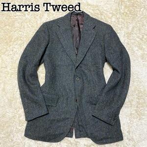 美品 HARRIS TWEED BASKIN ハリスツイード バスキン ツイードジャケット 希少カラー ヘリンボーン 玉虫 テーラードジャケット