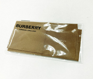 未使用 Burberry 正規品 セリート メガネ拭き 1枚 ブラウン ロゴ入り シンプル バーバリー メガネクロス 眼鏡拭き (2)
