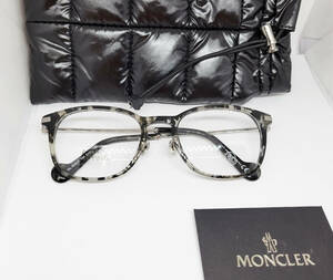 MONCLER モンクレール 正規品 眼鏡フレーム ML5078D-056 ブラック×クリア メンズ ダウンケース付 ウェリントン アジアンフィット