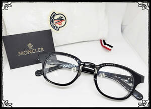 値下 MONCLER モンクレール 正規品 眼鏡フレーム ML5184D-001 ブラック 黒縁 ダウンケース付 ウェリントン 新品 太縁