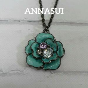 【匿名配送】ANNA SUI アナスイ ネックレス 黒 花 緑