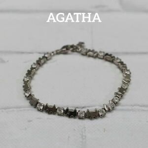 [ anonymity delivery ] AGATHA Agata bracele silver Logo Stone 
