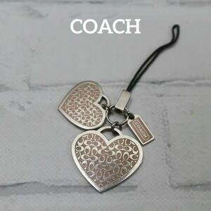 [ анонимность рассылка ]COACH Coach брелок для ключа серебряный Heart Logo розовый 