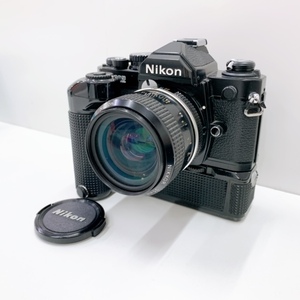 Nikon NEW FM2 ブラック ボディ + MD-12 + 35mm 1:2 レンズ ニコン MF一眼レフ フィルムカメラ　ジャンク