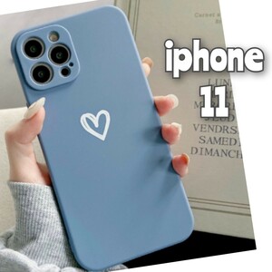 iPhone11 iPhoneケース iphoneカバー ブルー ハート おしゃれ かわいい くすみカラー TPUケース ネイビー 青紫