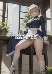 【Saber アルトリア・ペンドラゴン　〈A4サイズ　高品質ポスター）　 制服 下着 美女 巨乳 美乳 美尻 写真集　