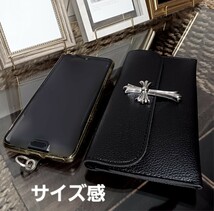 2ボタン ホールド ビッグ クロス / ウェーブウォレット / iPhoneケース 長財布_画像4