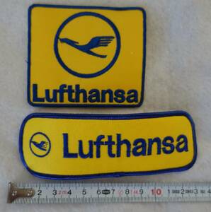 ルフトハンザ航空ロゴのアップリケ2種（未使用品）