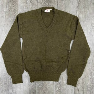 未使用/size.3 ビンテージ ベルギー軍 MITIN Patron Vネック ミリタリー ニット セーター ユーロ ヨーロッパ フランス軍 ドイツ軍 イギリス