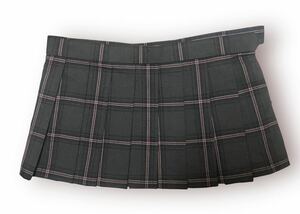 【a106】25cm丈制服スカート　東京小平高　チェックプリーツ　JK コスプレ衣装 マイクロミニ 