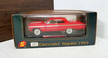 ▲(R512-B125)未開封保管品 CHEVROLET IMPALA シボレー インパラ 1964年 レッド 1:24_画像2