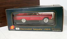 ▲(R512-B125)未開封保管品 CHEVROLET IMPALA シボレー インパラ 1964年 レッド 1:24_画像4