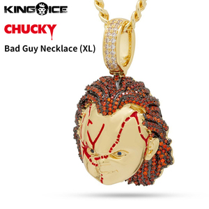 【ワンサイズ】King Ice×CHUCKY キングアイス×チャッキー ネックレス ゴールド Bad Guy Necklace (XL) アクセサリー チャイルドプレイ