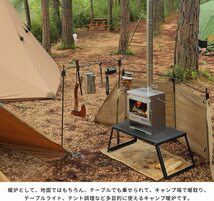 薪ストーブ ポータブル暖炉 ヒーター ウォーマー ファイアプレース 小型薪ストーブ ガラス窓 ステンレス鋼 オーブン キャンプ飯_画像7