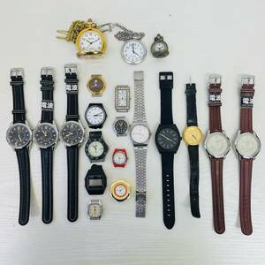 567 時計 20点 まとめ売り まとめて 大量 swatch スウォッチ CASIO カシオ FORBEL フォーベル 懐中時計 電波時計 本革ベルト クォーツ AT