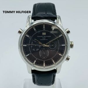 702 TOMMY HILFIGER トミーヒルフィガー メンズ腕時計 腕時計 時計 クオーツ クォーツ QUARTZ クロノグラフ 黒文字盤 革ベルト 5ATM TI
