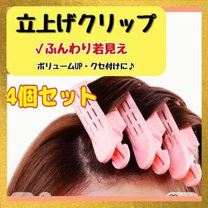 ヘアクリップ 　4個セット　ヘアセット 時短 ボリュームアップ　立ち上げ 簡単　根元ふんわり 前髪 朝 韓国 アレンジ 髪 ヘア