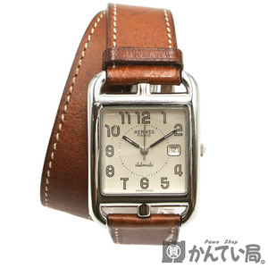 18593 HERMES【エルメス】CL1.710 ケープコッド デイト 自動巻き 腕時計 ブラウン系 SS □C刻 ウォッチ【中古】USED-B