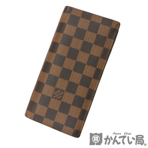 18646 LOUIS VUITTON【ルイ・ヴィトン】N60017 ポルトフォイユ・ブラザ ダミエ・エベヌ 二つ折り 長財布 ウォレット H.Nイニシャル入り