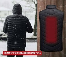 秋冬用 防寒着 即暖 USB充電式 登山 スキー 釣り 水洗い 洗濯 2019 おすすめ 裏アルミ 薄くて暖かい 動きやすい オリジナル ☆レッド_画像7