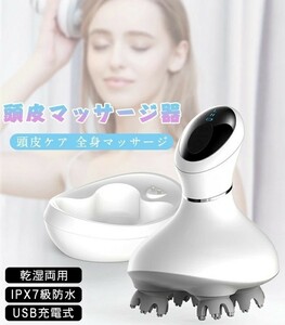 電動頭皮ブラシ 頭皮マッサージ 頭皮マッサージ器 ヘッドスパ 防水 ヘッドマサージ 頭皮マッサージャー 3D振動 乾湿両用 振動機能付き