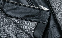 レザージャケット 上品　本革 牛革　ライダースジャケット メンズファッション バイクジャケット 　革ジャン 黒 ☆S～4XL選択/1点_画像6