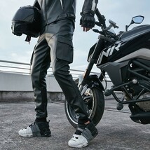 新作　レザーパンツ メンズ　革パン バイクパンツ　革パンツ ロングパンツ モーターパンツ ライダースパンツ 防風 防寒 防水30-37 選択/1点_画像4