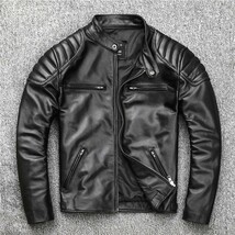 レザージャケット 上品　本革 カウハイド ライダース ジャケット メンズファッション バイクジャケット牛革 ☆S～6XL サイズ選択/1点_画像1