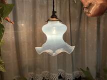 古いフランス製「美しいオパールセントガラスのランプシェード」バレリーナ/踊り子_画像4