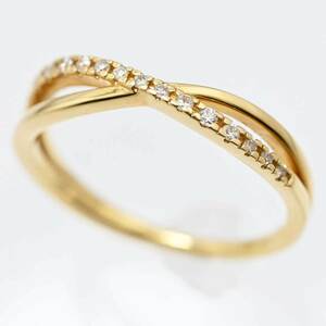 4*Cyondosi-K18YG yellow gold diamond ring 10 number lady's 3353