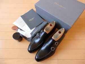 ☆新品！ 最高峰！ サントーニ Santoni リミテッドエディション Limited Edition ダブルモンク 付属品完備 8サイズ B☆