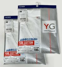 M ● グンゼ ＹＧ ● 綿１００％ VネックＴシャツ2枚 ホワイト_画像1