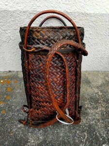 ヴィンテージ 籠 背負いかご 古民具 工芸 編 籠バッグ リュック 鞄 時代 アンティーク