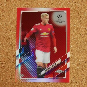 Topps chrome Donny van de Beek トップスクローム ドニー・ファン・デ・ベーク マンチェスターユナイテッド red carbon fiber soccer