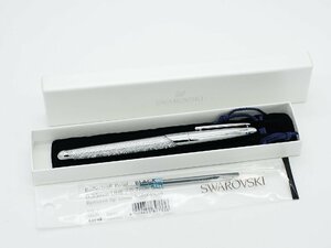 ■【YS-1】 美品 ■ スワロフスキー Swarovski クリスタル ボールペン ■ クリア ｘ 銀色系 ■ 替え芯 袋 元箱 【同梱可能商品】■C