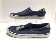 ■【YS-1】 ポロ ラルフローレン Polo Ralph Lauren ■ キャンバス スリッポン ベア 熊刺 28cm 10D ネイビー系 【同梱可能商品】■D_画像6