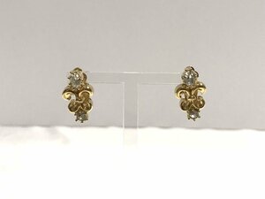 #[YS-1] Nina Ricci NINA RICCI earrings # stone attaching GP gold group # ear present . rubber none top 2.1cm1.1cm [ including in a package possibility commodity ]#D