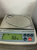 1円〜 ケシパールネックレス　黒蝶真珠　5mm〜 未使用保管品　艶テリ珠　約45cm 16g パールネックレス_画像8